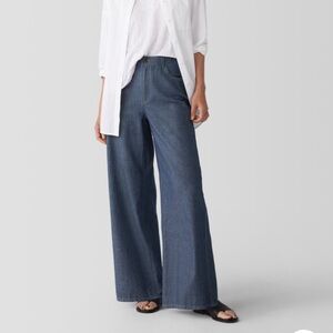 Airy Organic Cotton Twill Wide Trouser Pant